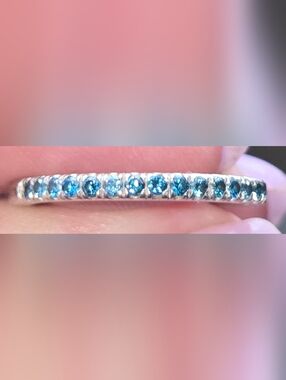 Blue Diamond And 10k  Band - Women Jewelry